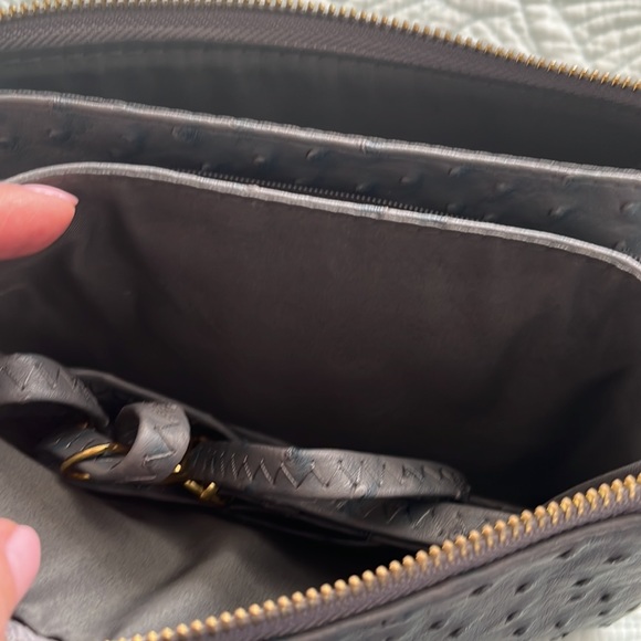 Slate blue like leather crossbody with removable strap. Very soft. - Picture 4 of 8